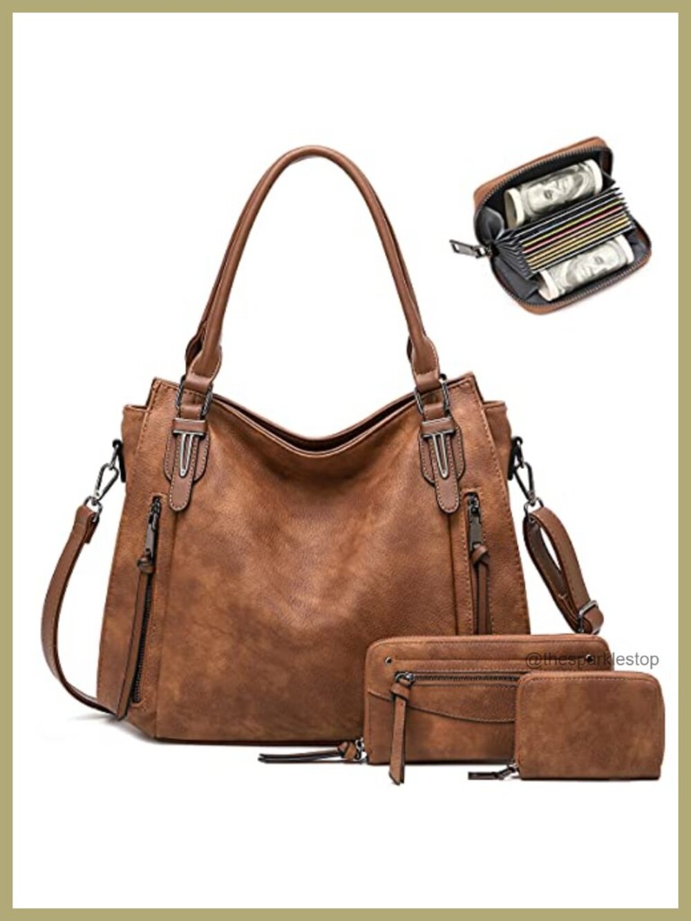 Hobo Bags for Women Faux Leather Shoulder Crossbody Purse Vegan Handbag
